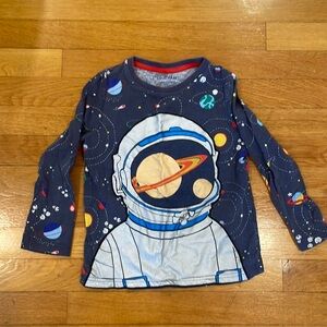 Mini Boden sz 5/6, Silver astronaut appliqué long sleeve shirt